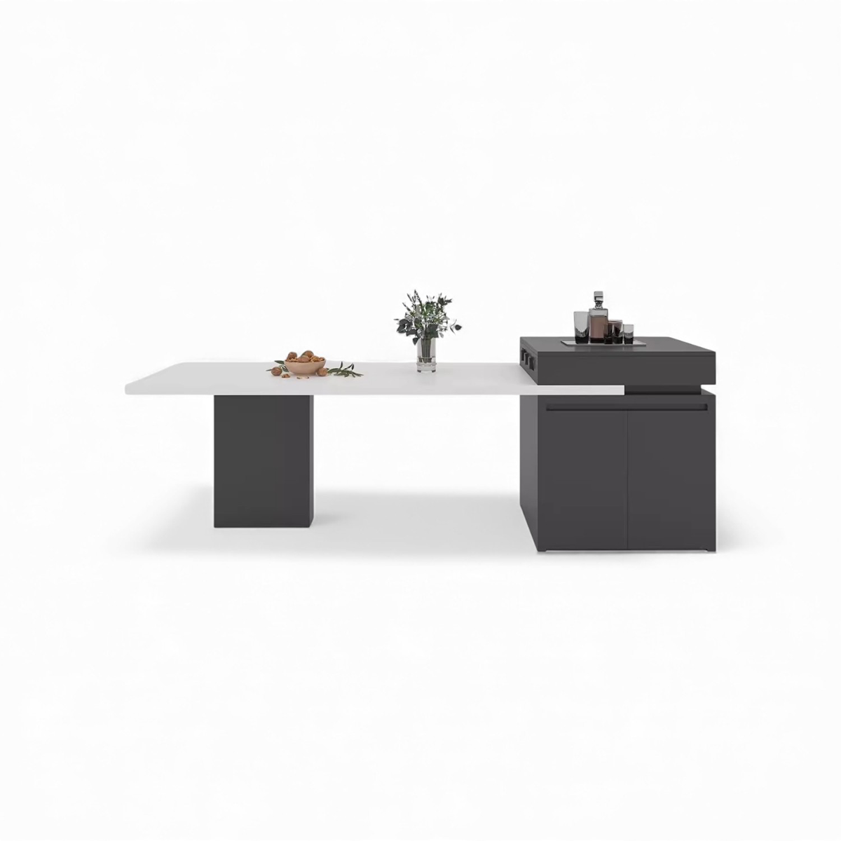 Extendable Marble Kitchen Island Dining Table IT-101