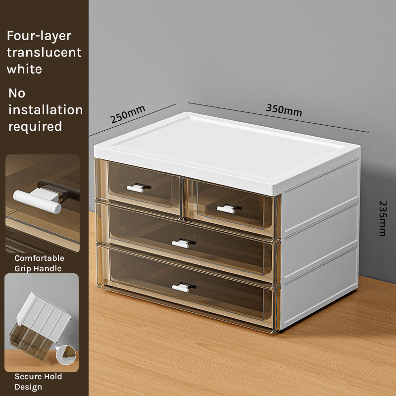 Lockable A4 Office Storage Cabinet Box with Multi-Layer Drawers for Desk Organization FC-007