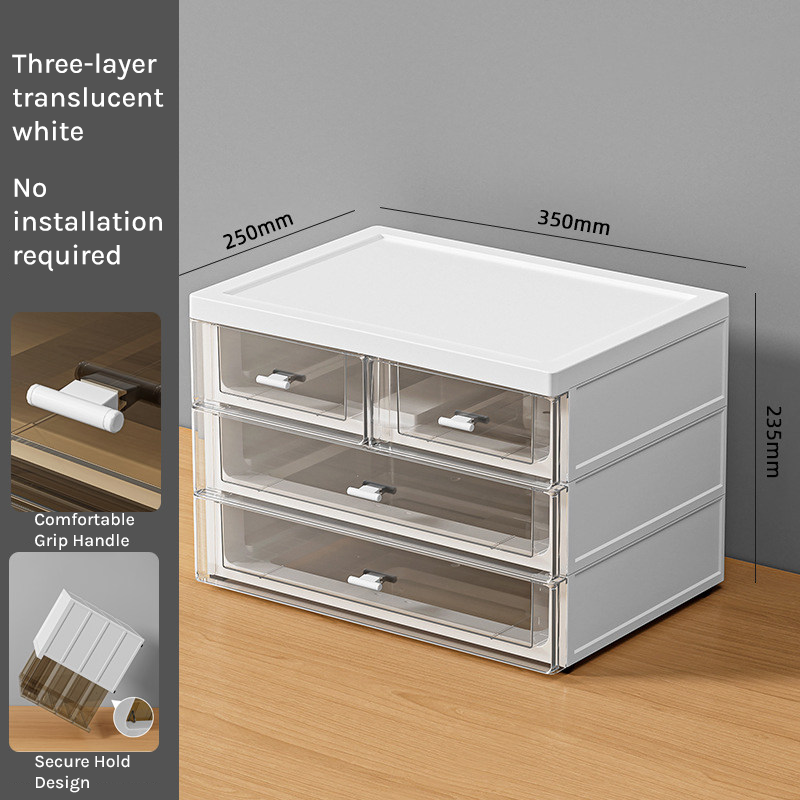 Lockable A4 Office Storage Cabinet Box with Multi-Layer Drawers for Desk Organization FC-007