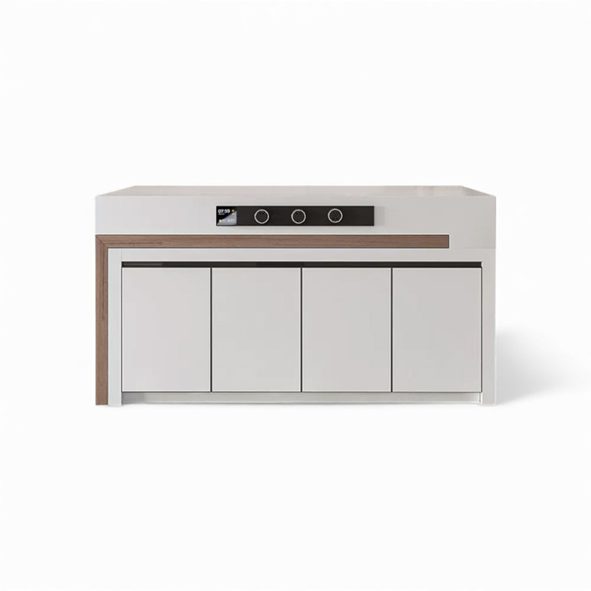 (Stock)Rotating, Extendable, Flush-Mounted Sintered Stone Top Island Table IT-117