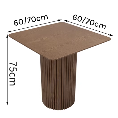 Modern Slatted Pedestal Table for Cafés & Restaurants RCT-006