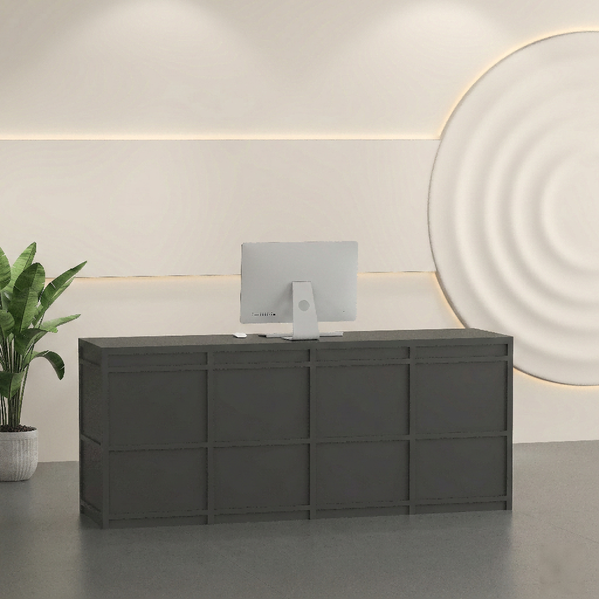 Minimalist Grid Design Reception Desk RD-208