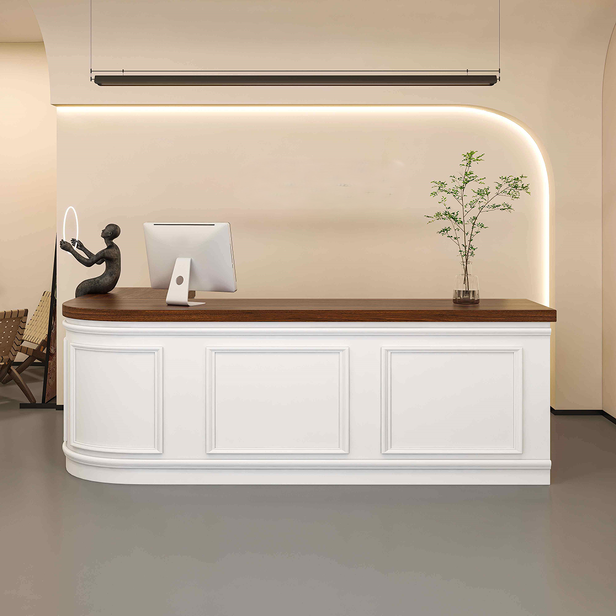 Curved French-Style Corner Desk RD-210