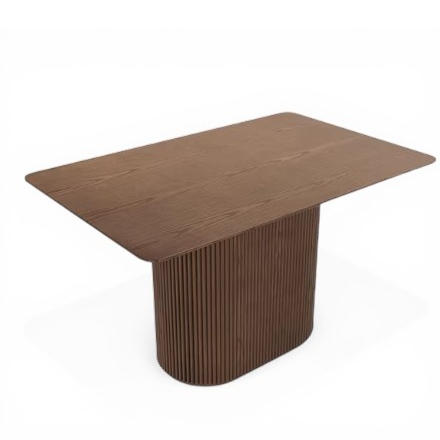 Modern Slatted Pedestal Table for Cafés & Restaurants RCT-006
