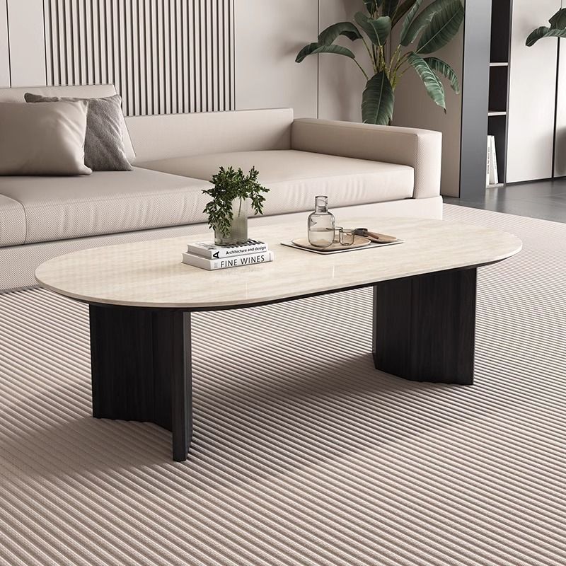 Multi-Functional Creative Travertine Oval Table CT-103