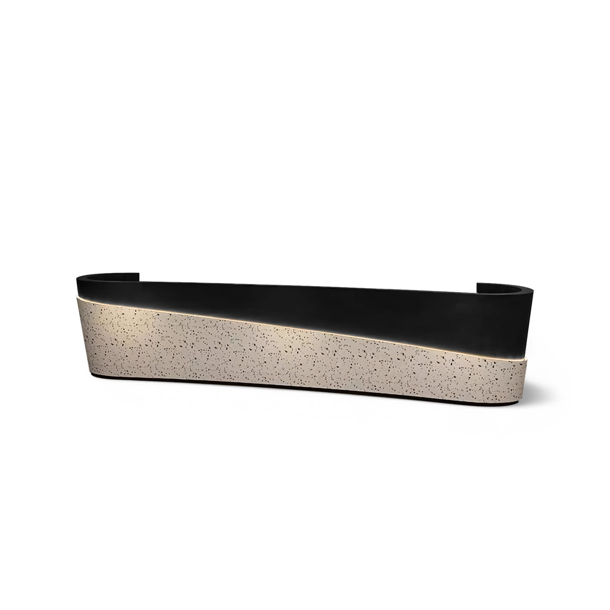 Terrazzo Pattern Curved Reception Desk For Company and Hotel RD-122
