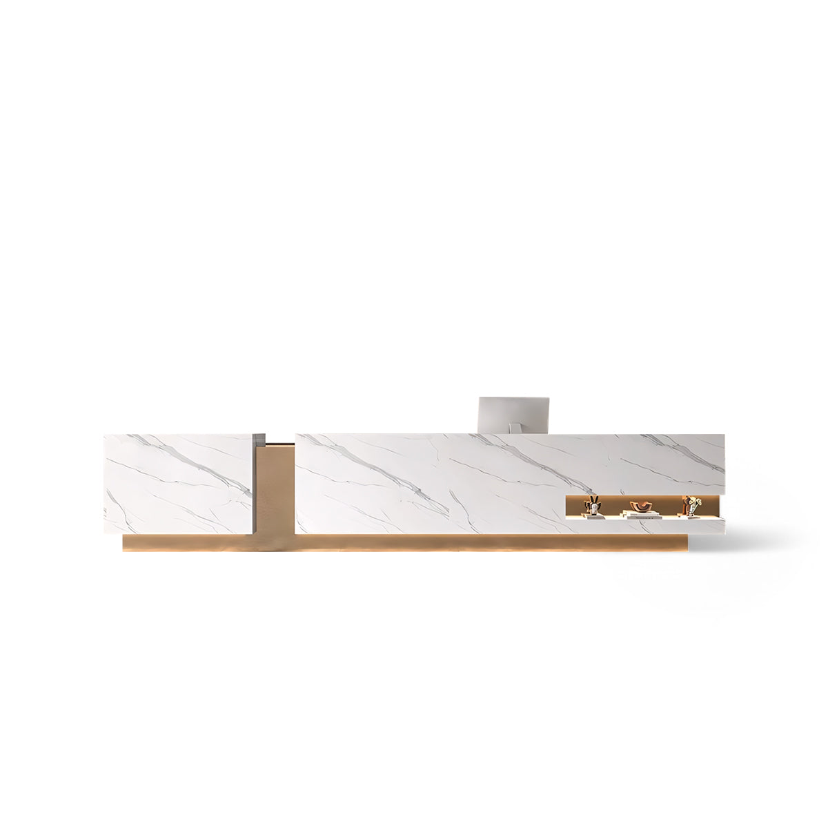 Luxury Rectangle Color-block Reception Desk for Company Hotel RD-116