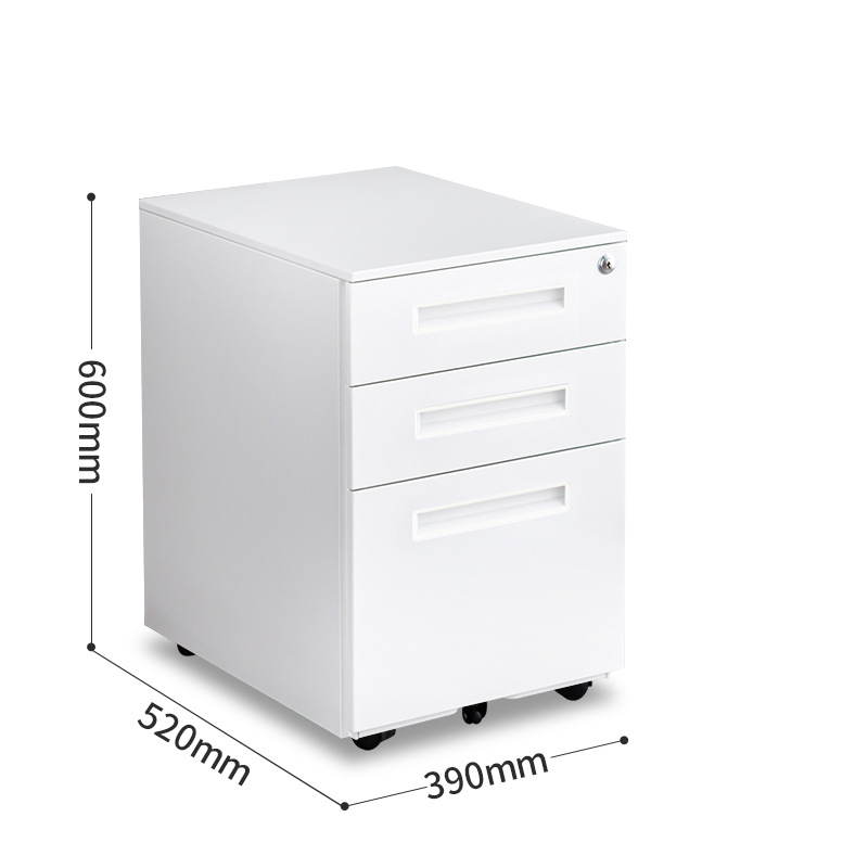 Steel Mobile Office Filing Cabinet with 3 Drawers for Desk Storage FC-006