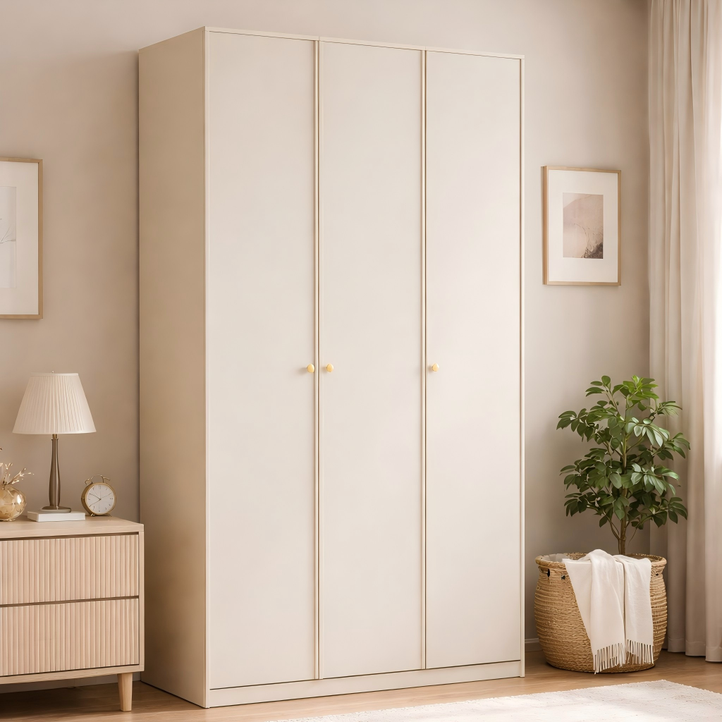 1.2m Bedroom Wardrobe - French Cream Style Large Freestanding Closet WD-002
