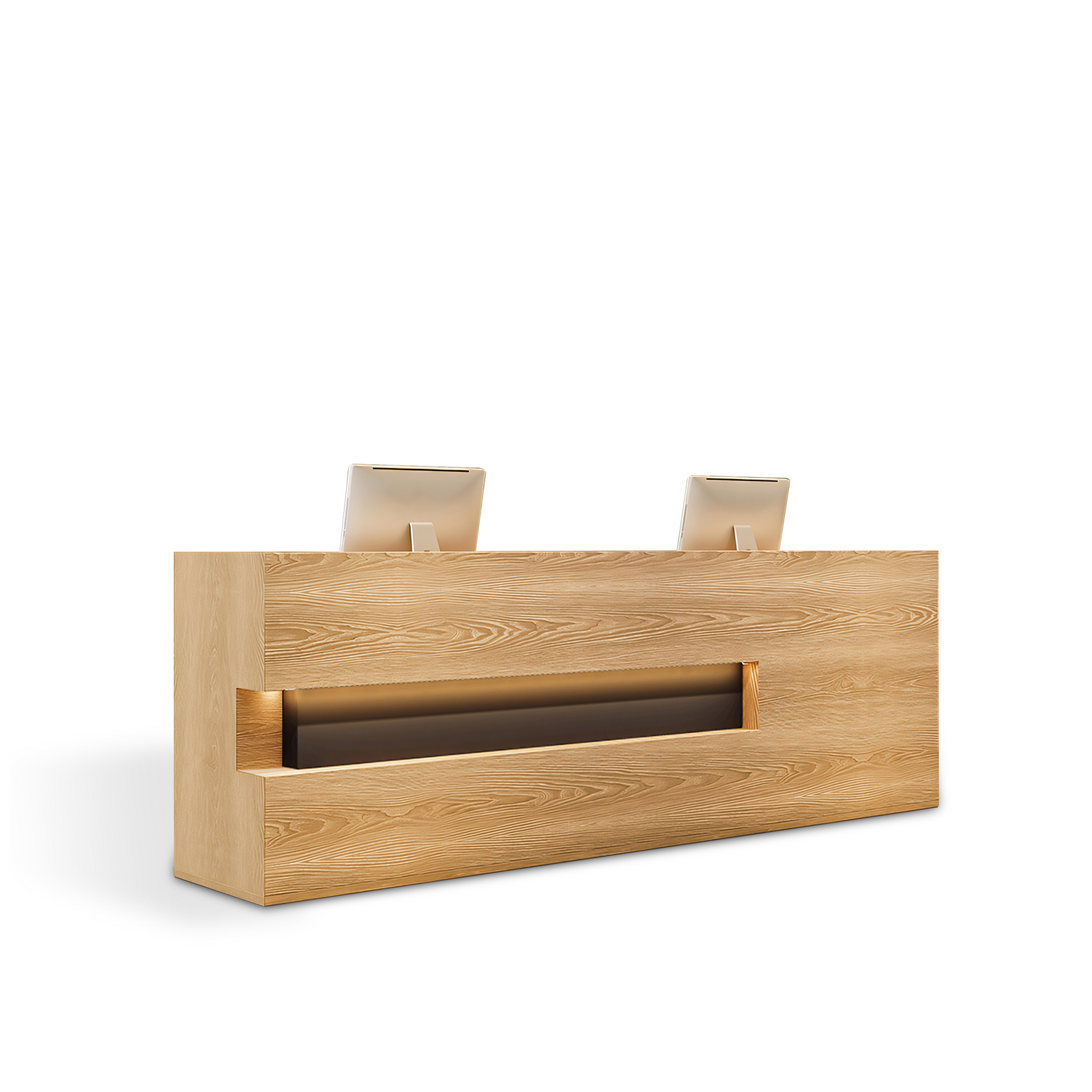 Vintage Style One-piece Reception Desk with Wood Grain RD-190