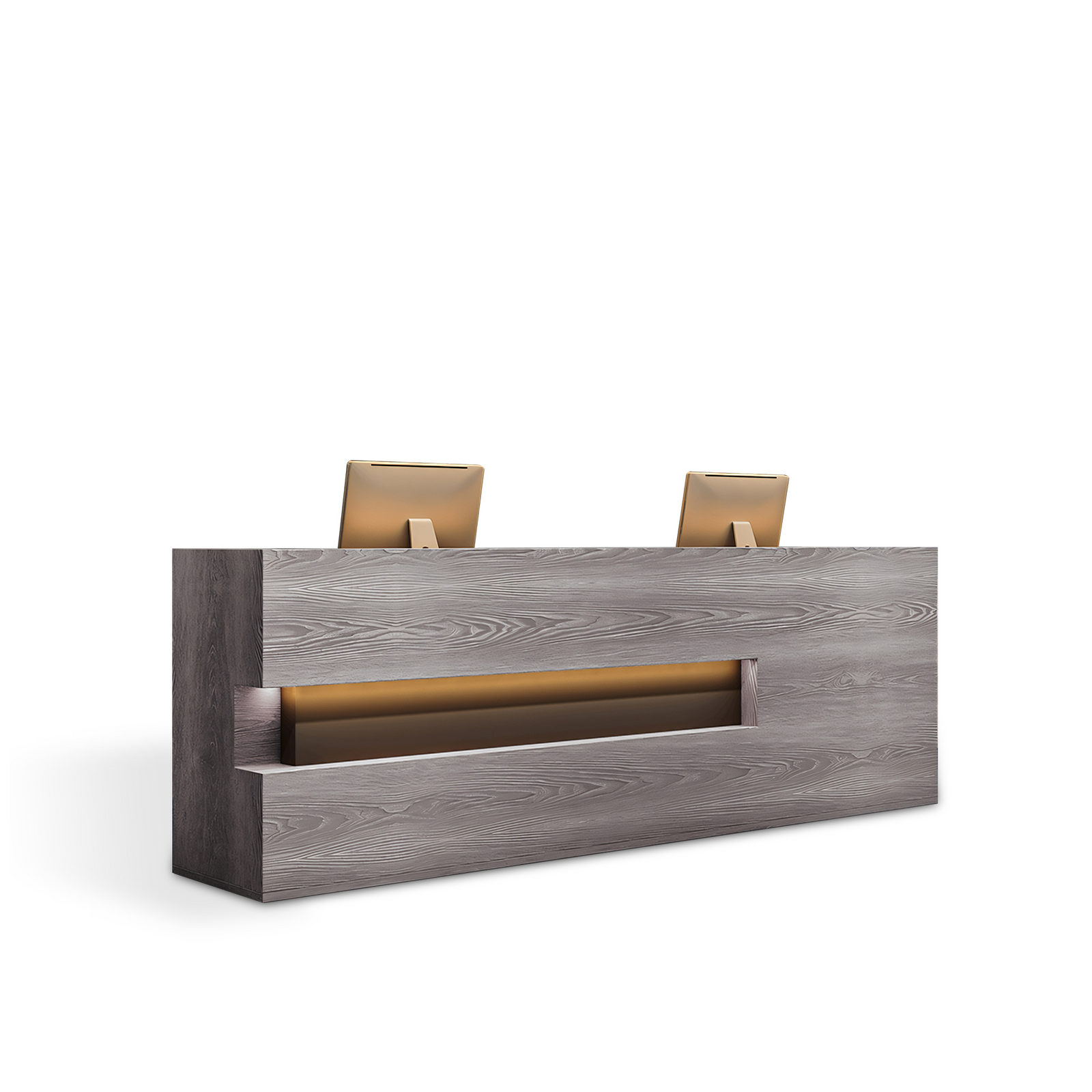 Vintage Style One-piece Reception Desk with Wood Grain RD-190