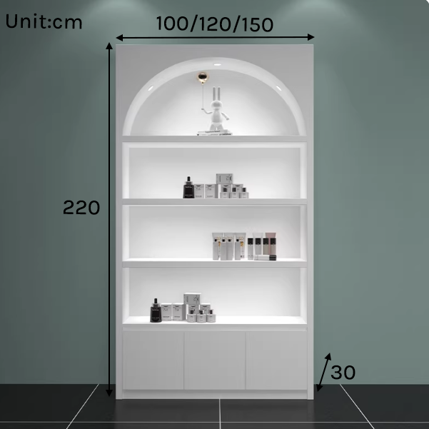 Modern Lacquered Skincare Display – Geometric Beauty Salon Cabinet DC-002