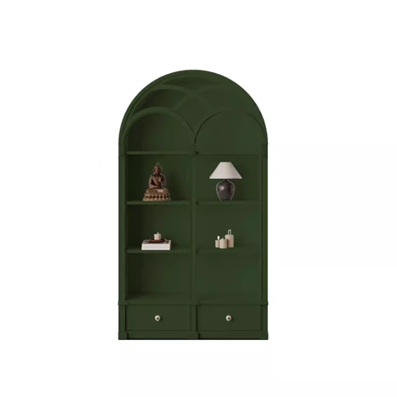 Cream Style Arched Display Cabinet – French Retro Bookshelf DC-001