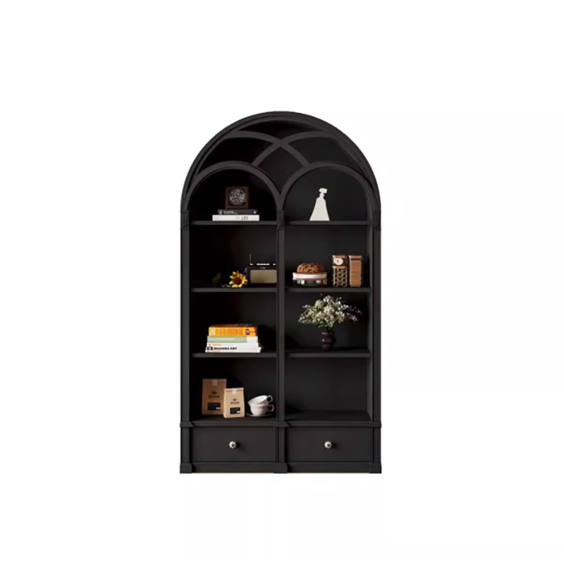 Cream Style Arched Display Cabinet – French Retro Bookshelf DC-001