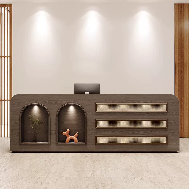 Wabi-Sabi Rattan Reception Desk for Boutique, Hotel & Retail Counter RD-218