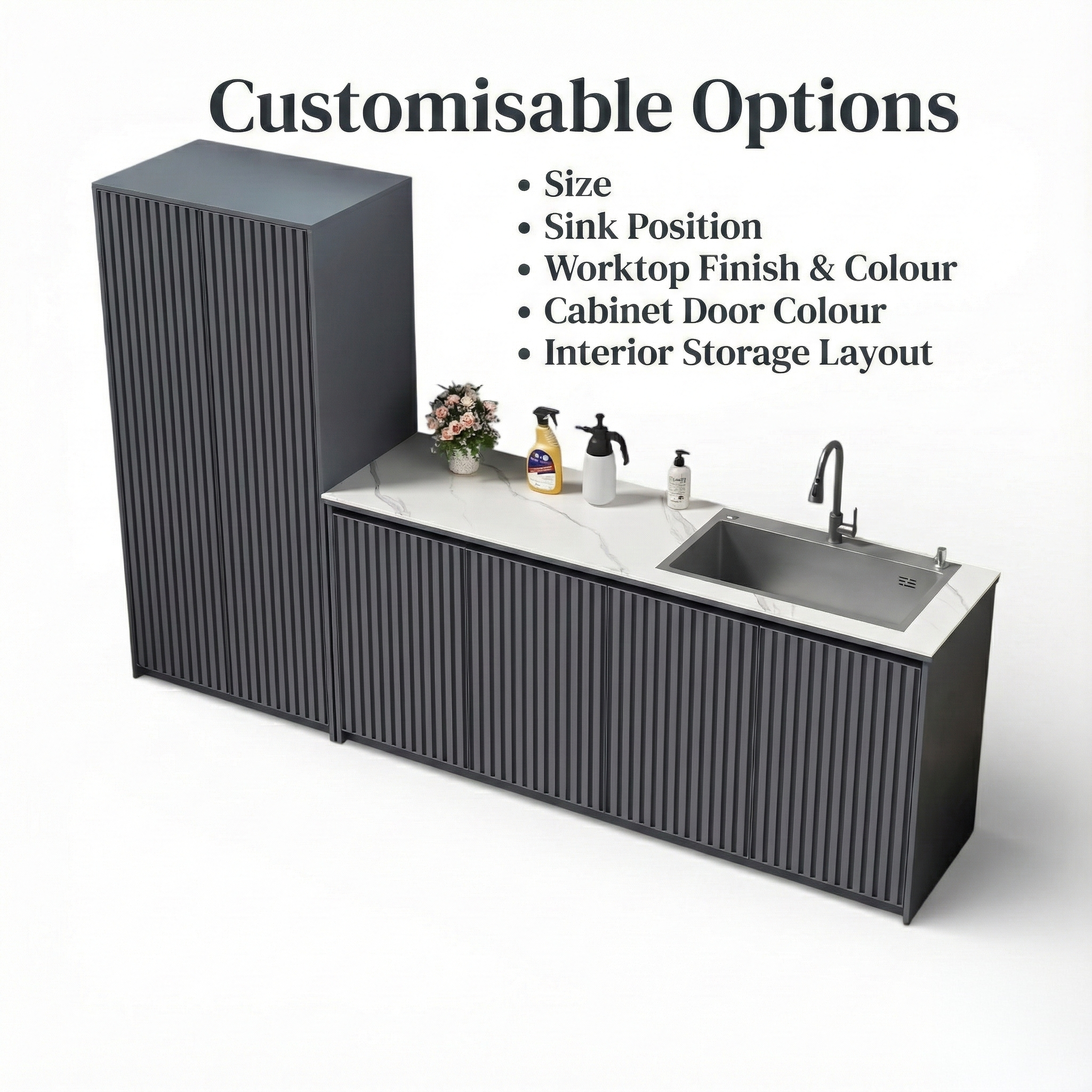 Outdoor Sink Cabinet with Storage for Garden & Courtyard Use OKC-107