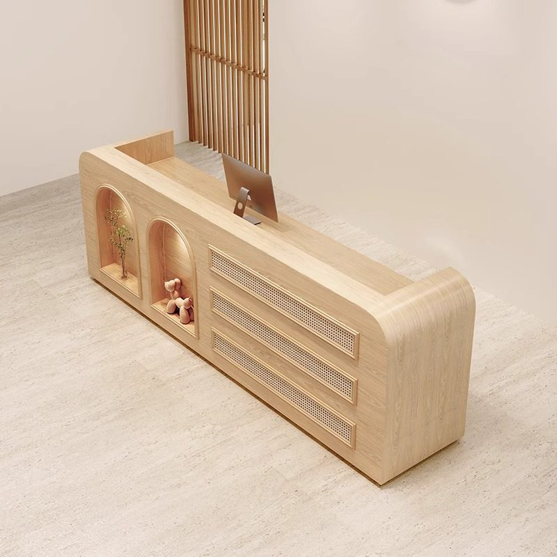 Wabi-Sabi Rattan Reception Desk for Boutique, Hotel & Retail Counter RD-218