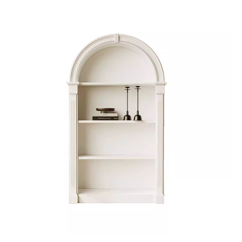 Cream Style Arched Display Cabinet – French Retro Bookshelf DC-001