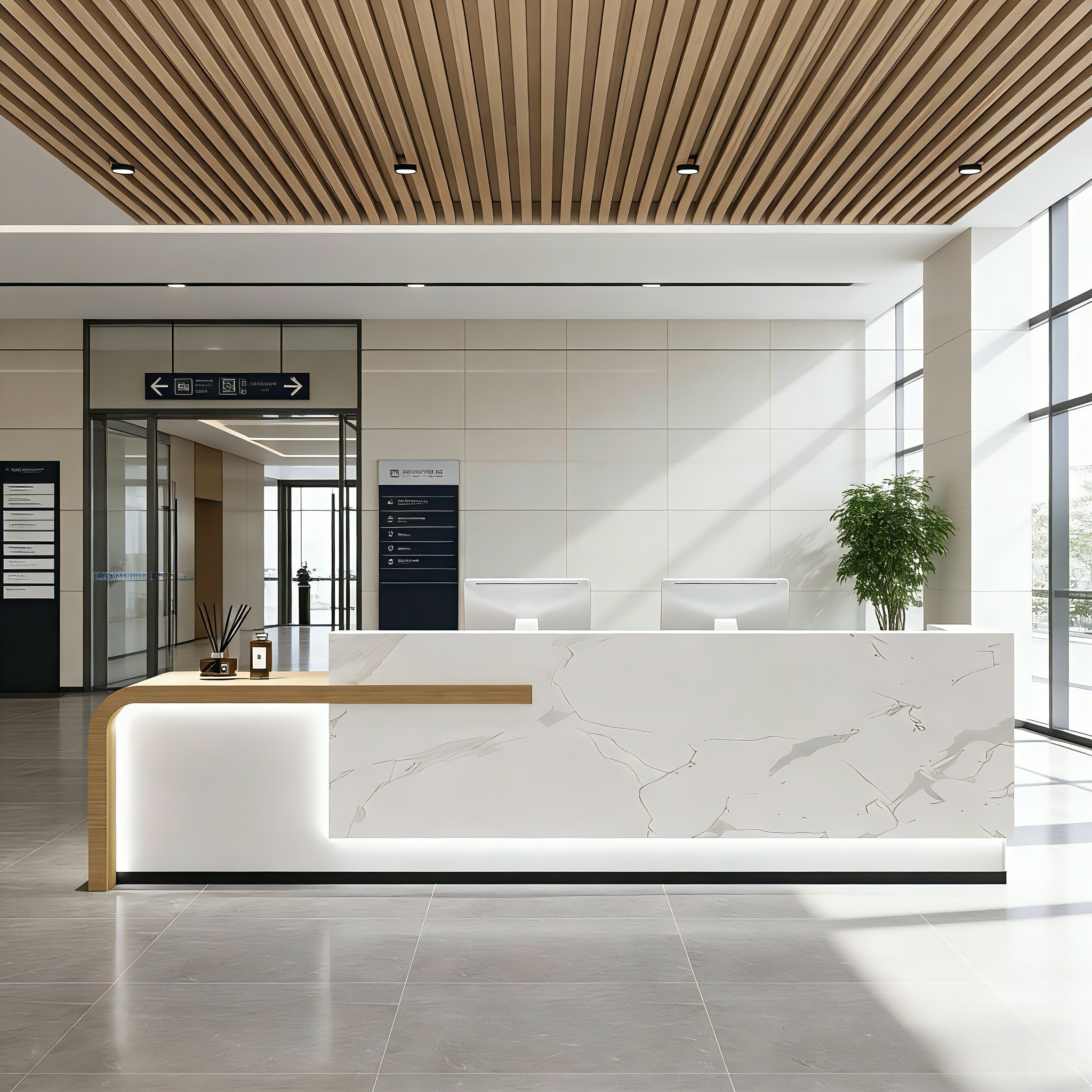 Lacquered Stylish Office Unique Salon Store Reception Desk RD-196