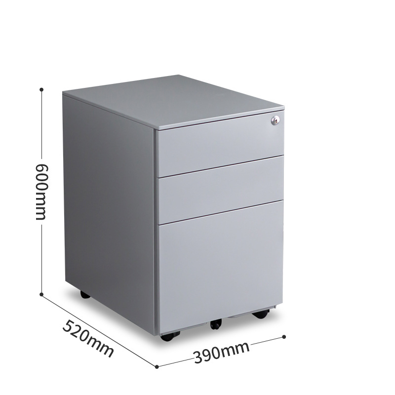 Steel Mobile Office Filing Cabinet with 3 Drawers for Desk Storage FC-006