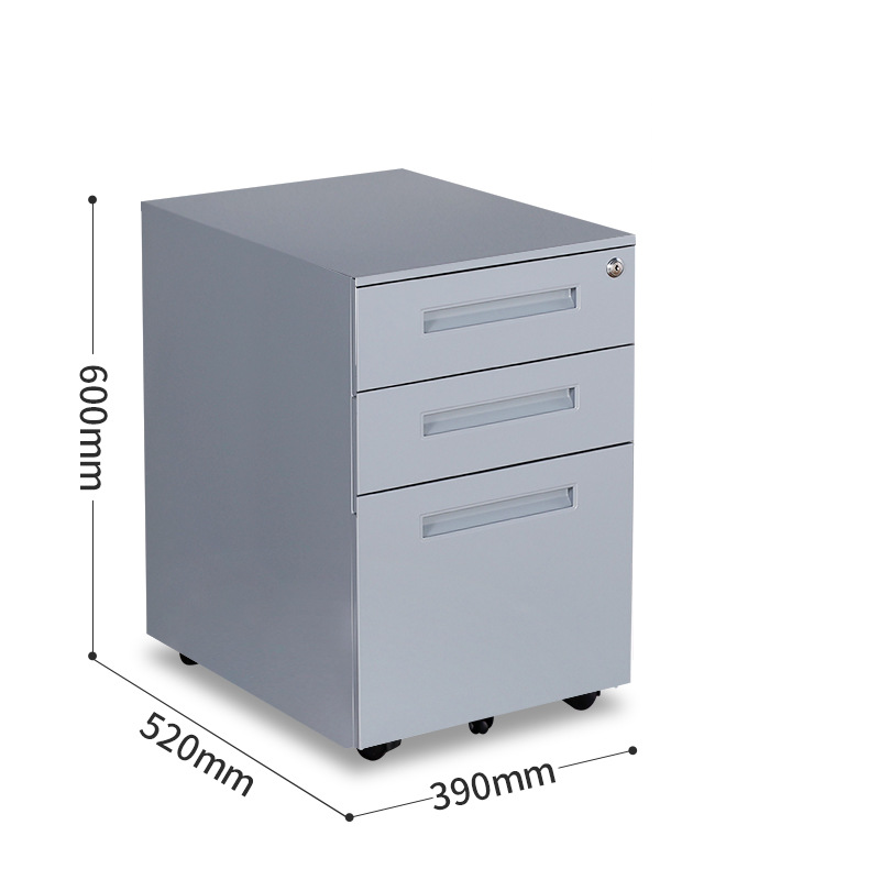 Steel Mobile Office Filing Cabinet with 3 Drawers for Desk Storage FC-006