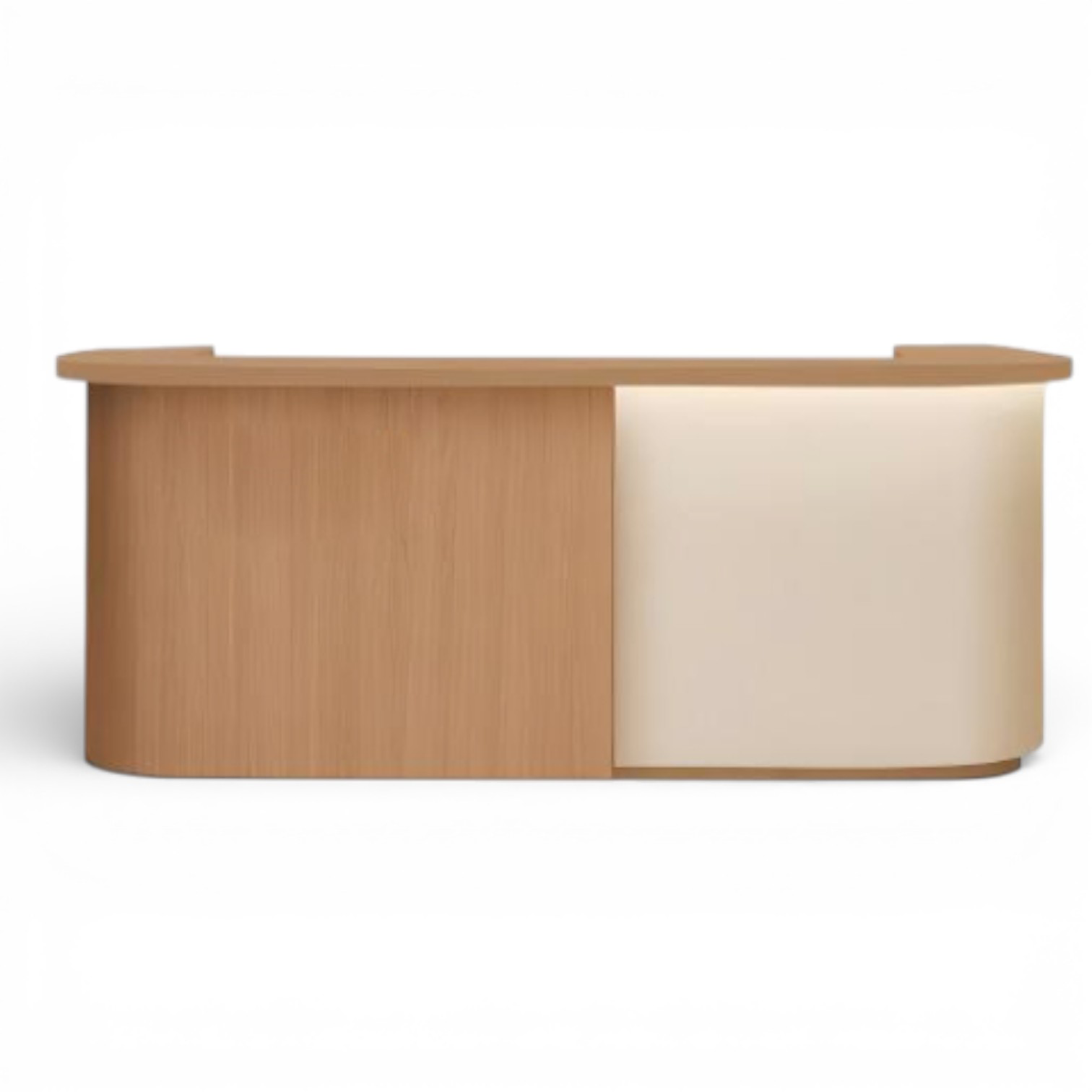 Wabi-Sabi Minimalist Curved Reception Desk for Salon, Boutique & Yoga Studio RD-217