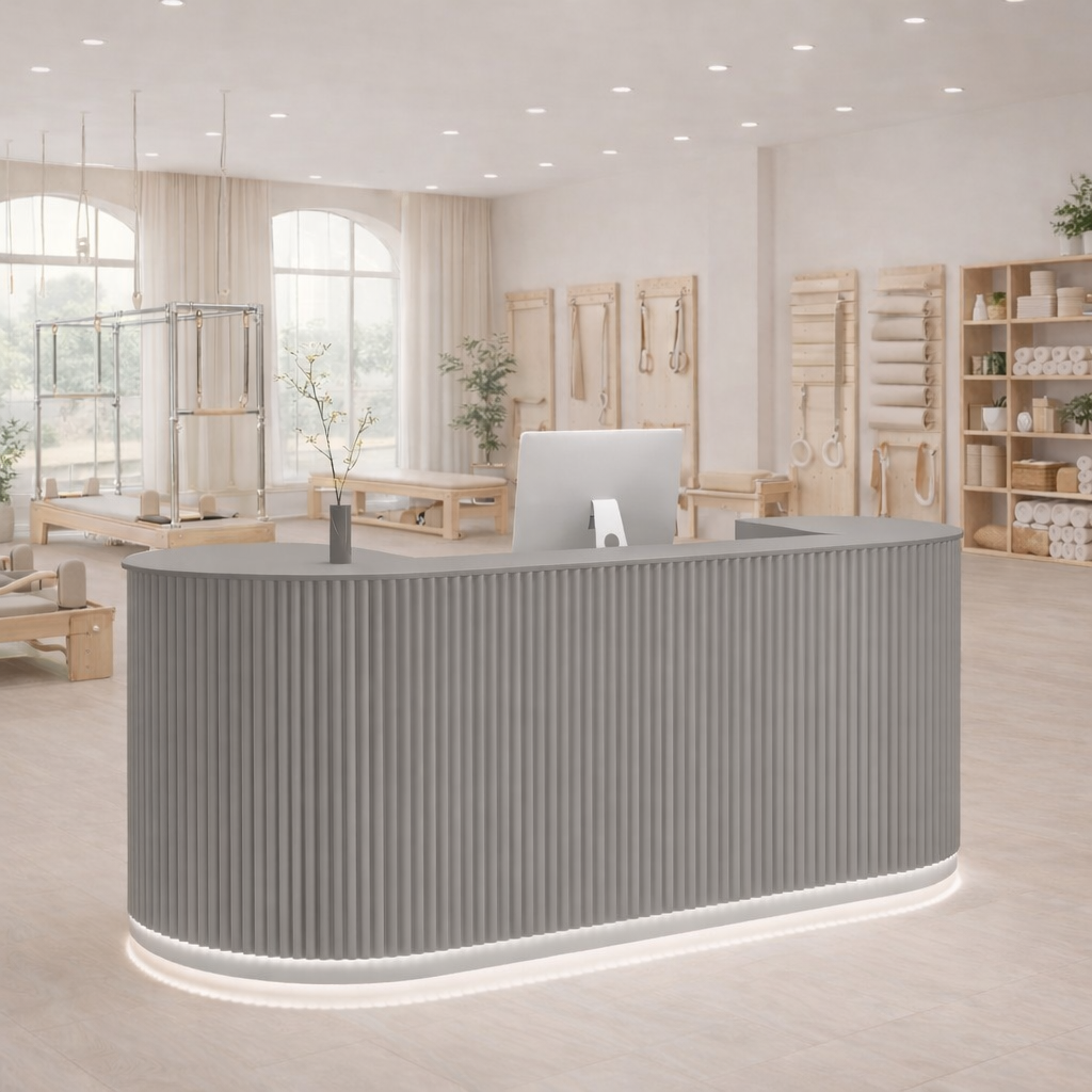 (Stock) Soft Cream Luxury Reception Desk for Hotels, Boutiques & Salons RD-149