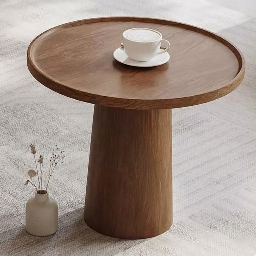 Mid-Century Modern Travertine Coffee Table: Minimalist Cream Stone Center Table with Integrated Storage Drawer CT-104