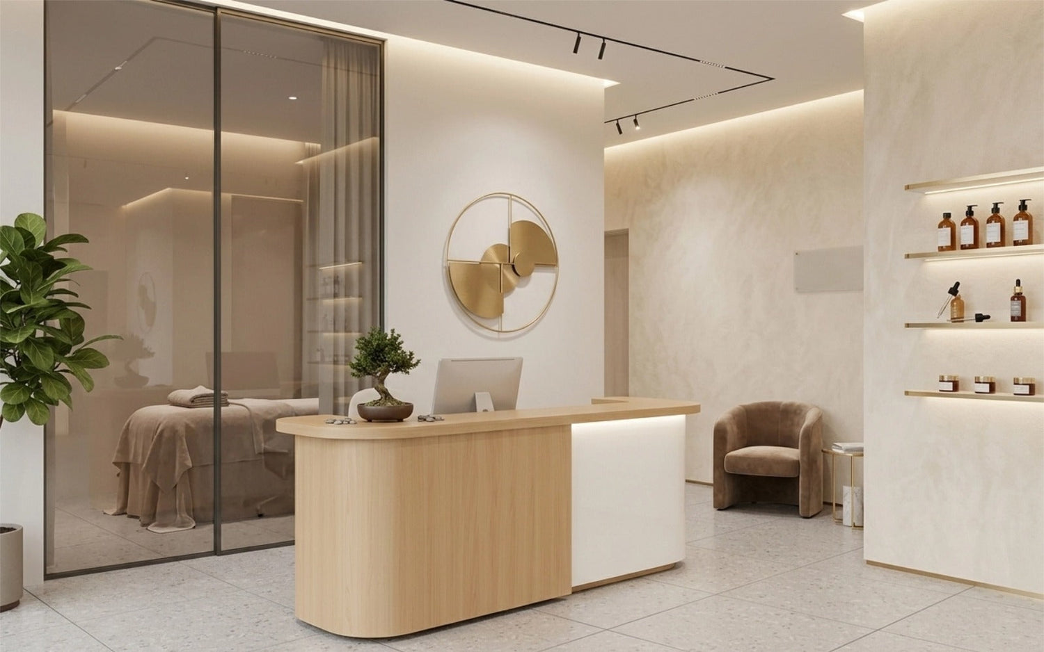 Beauty Salon Reception Desk Guide: Layout, Functions, Size Planning and Design Ideas