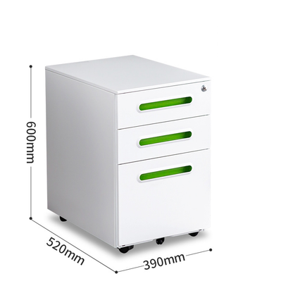 Steel Mobile Office Filing Cabinet with 3 Drawers for Desk Storage FC-006