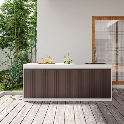 Assembly-free Outdoor Garden Sink Cabinet-All-Aluminum Workbench with Integrated Basin &amp; Storage OKC-110