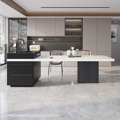 Modern Minimalist Stone-Top Island Table with Sink IT-116