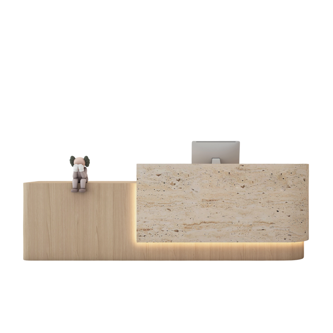 Modern Reception Counter with Stone-Effect Decorative Finish RD-223
