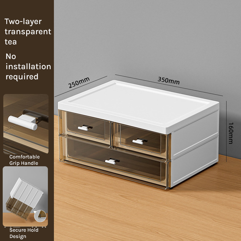 Lockable A4 Office Storage Cabinet Box with Multi-Layer Drawers for Desk Organization FC-007