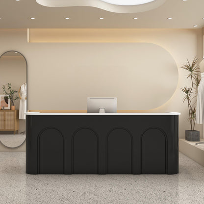 Curved Wood Reception Desk with Arched Panel Design RD-207