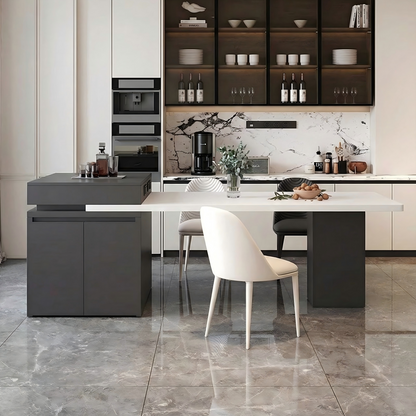 Extendable Marble Kitchen Island Dining Table IT-101