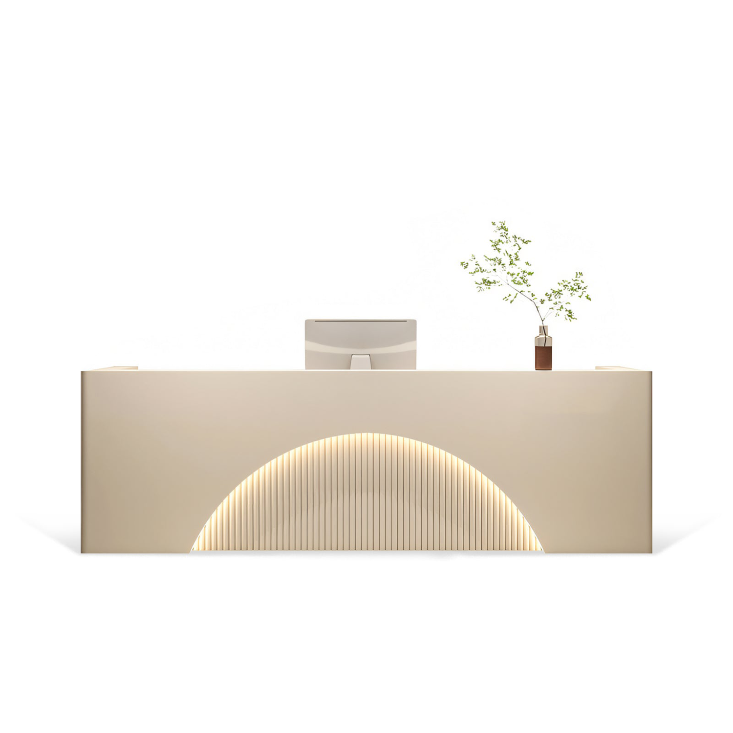 Contemporary Beige Reception Counter with Ambient Light Storage RD-121