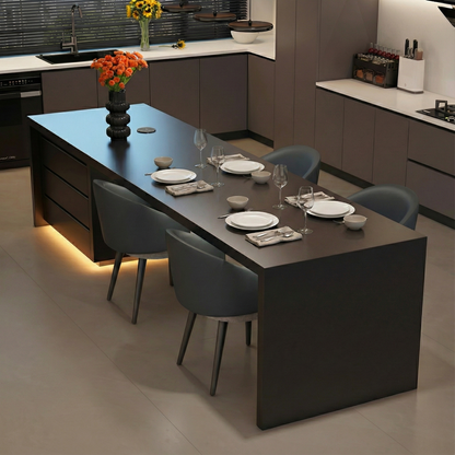 Customizable Light Luxury Modern Minimalist Sintered Stone Island Dining Table with Extended Counter IT-109