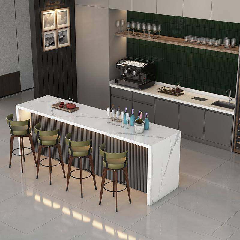 Marble-Patterned Sintered Stone Wall-Mounted Island &amp; Bar Table IT-111