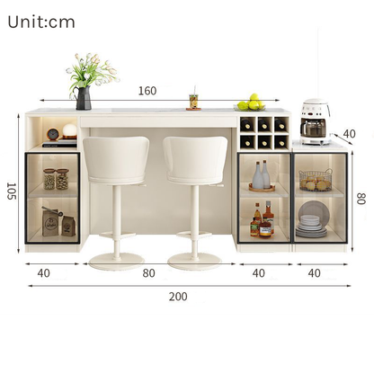 Light Luxury Sintered Stone Console with Wood Divider BC-107