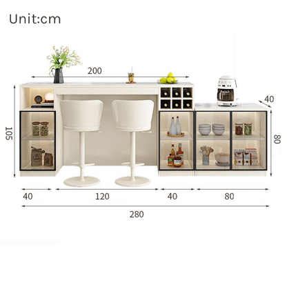 Light Luxury Sintered Stone Console with Wood Divider BC-107