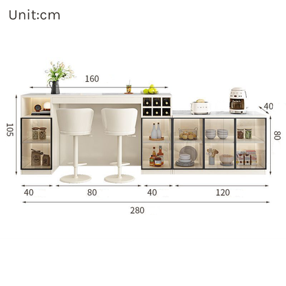 Light Luxury Sintered Stone Console with Wood Divider BC-107
