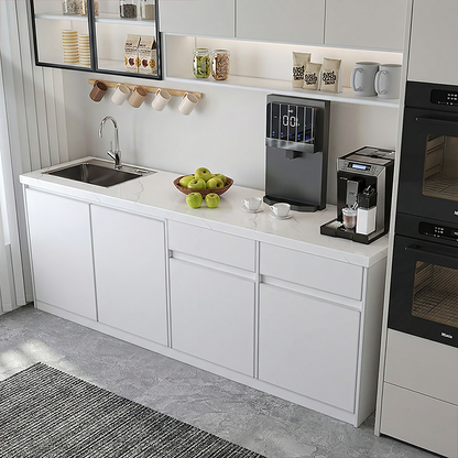 Marble Wet Bar Cabinet with Sink for Office Pantry BC-108