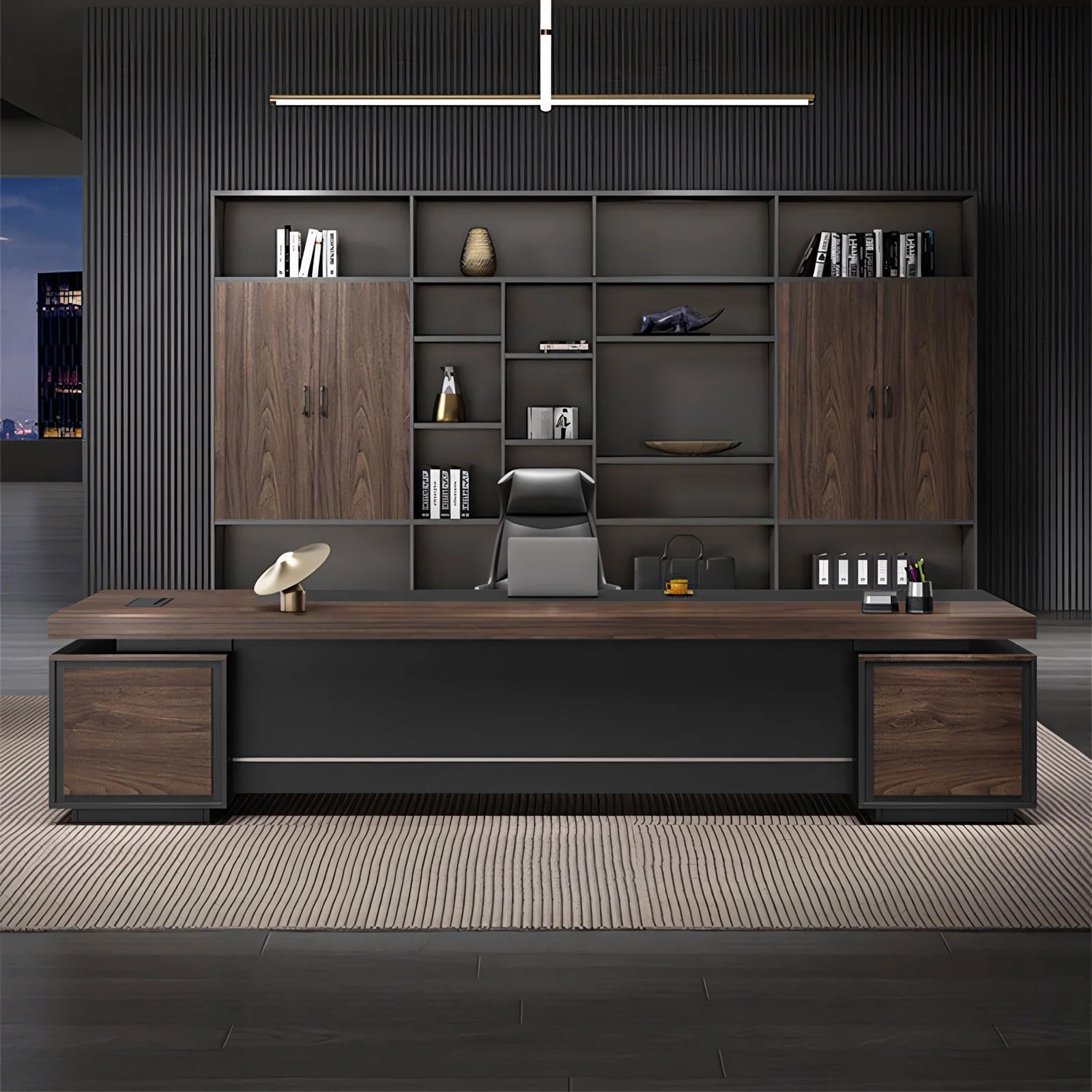 Boss Office Executive Computer Desk With Storage Cabinet ED-008