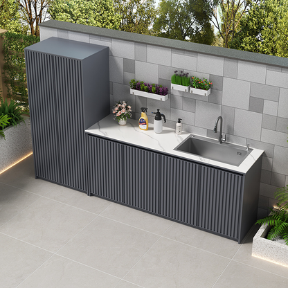 Outdoor Sink Cabinet with Storage for Garden &amp; Courtyard Use OKC-107
