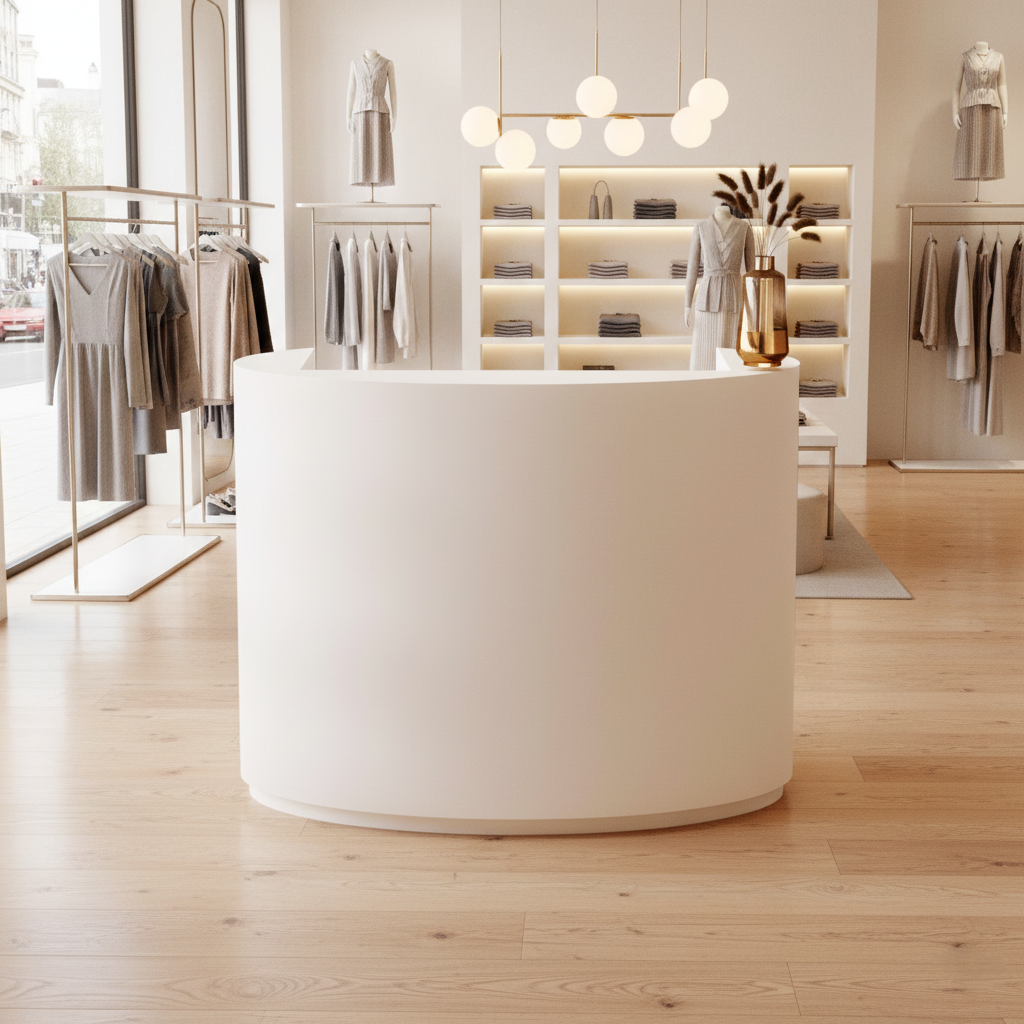 Small Oval Salon Counter Table With Drawer RD-137