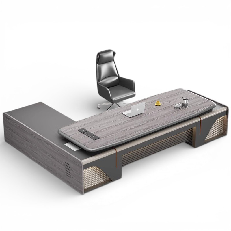 Modern Luxury Executive Desk with Rounded Corners – CEO &amp; Manager Desk ED-028