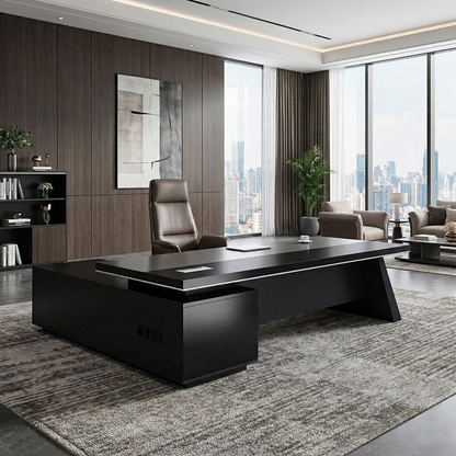 Modern Office Desk, Wooden Computer Desk, Black Executive Desk ED-014
