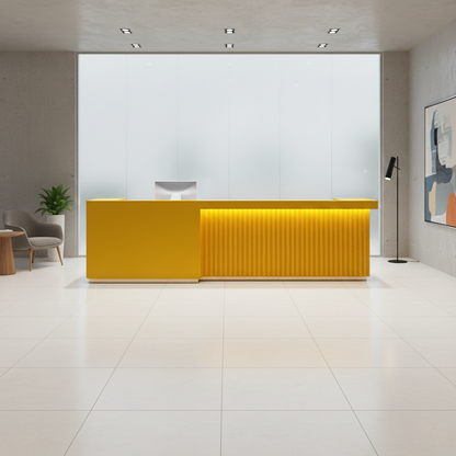 Contemporary Fluted Reception Desk with LED Lighting RD-189