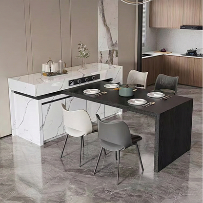 (Stock)Rotating, Extendable, Flush-Mounted Sintered Stone Top Island Table IT-117